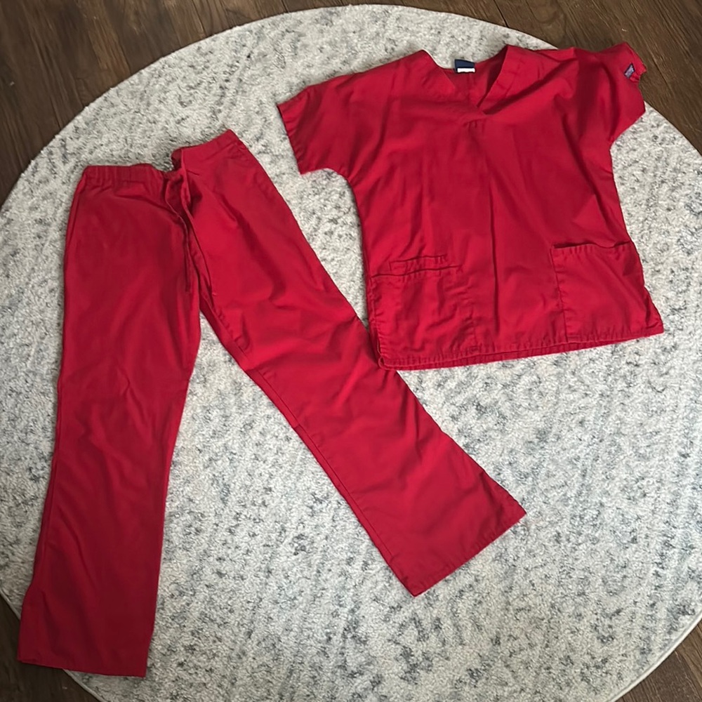 Red Women's Scrub Set